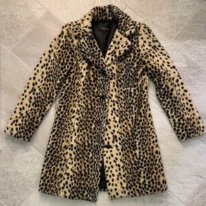 Donna Salyers Fabulous Furs Leopard Print Faux Fur Coat